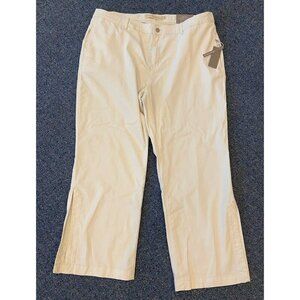 NWT Soft Surroundings Arcadia Wide Leg Split Hem Pants Ivory Pearl 2X New